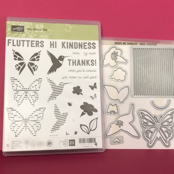 Stampin' Up! Other - Stampin Up 'You Move Me' Stamp Set & Move Me Thinlits Bundle